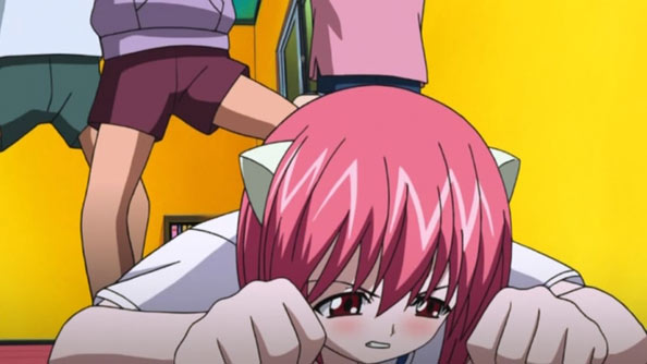 Nyu on the ground, scene from Elfen Lied